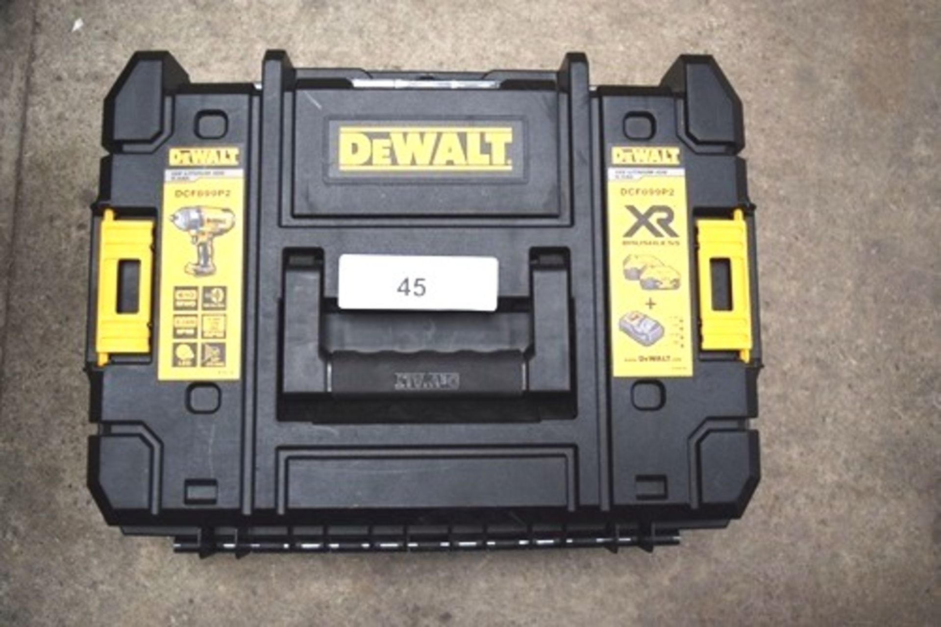 1 x DeWalt 18V high torque brushless impact wrench, model DCF899P2, 1/2" sq drive, with 2 x 18V 5.