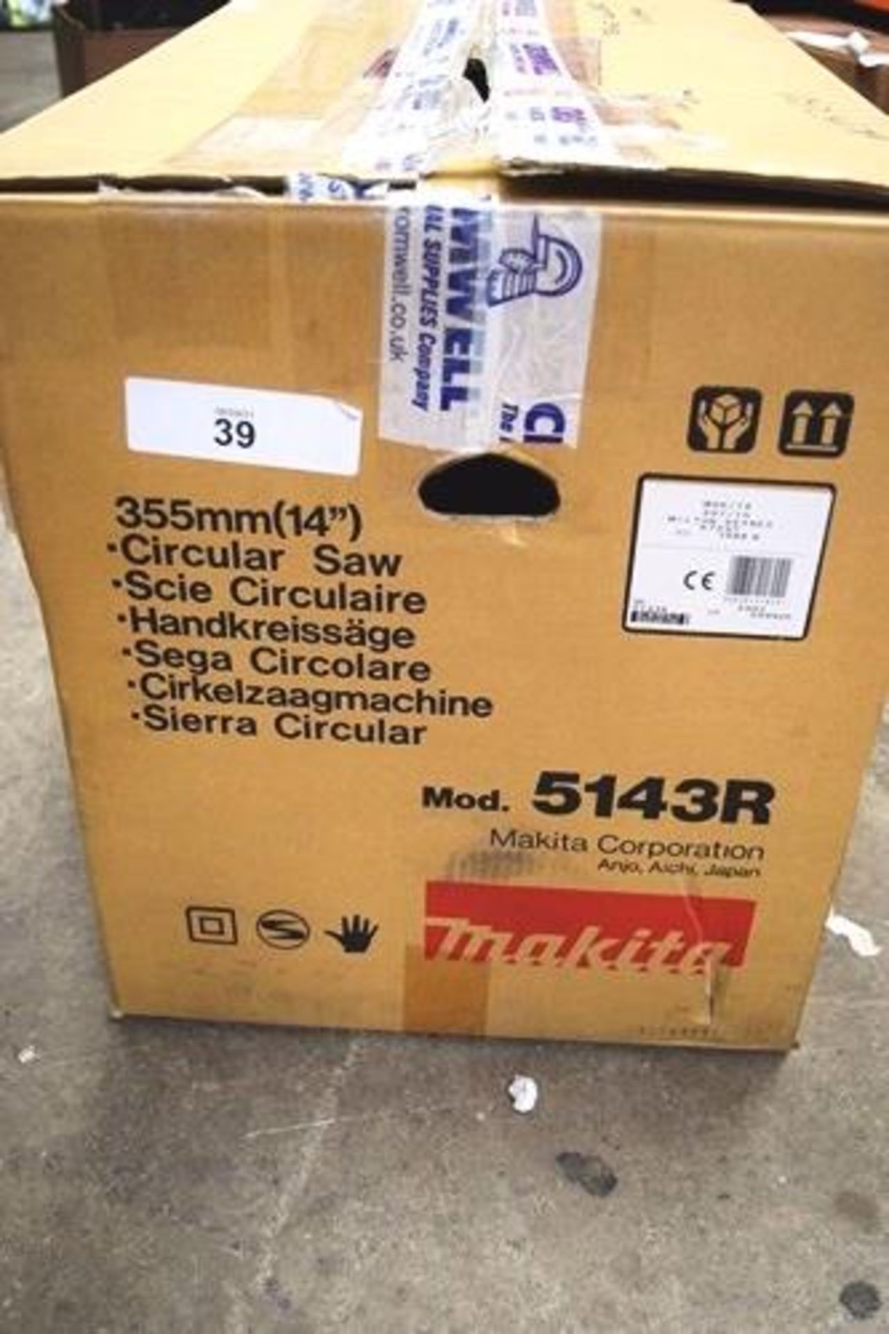 1 x Makita 14" circular saw, model 5143R, 240V, with manual and in original box - Grade B (ES10) - Image 2 of 2