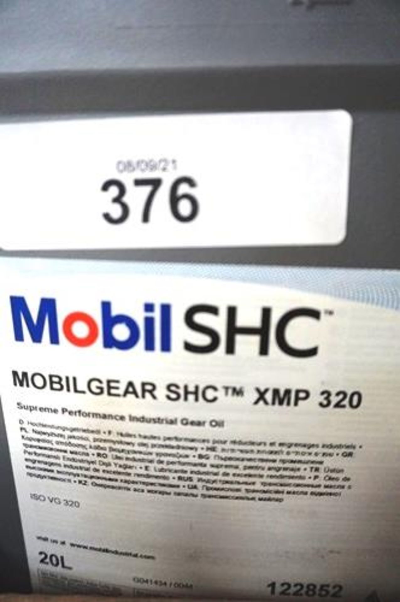 1 x 20ltr bottle of Mobil SHC industrial gear oil, XMP 320 - New (GS13)