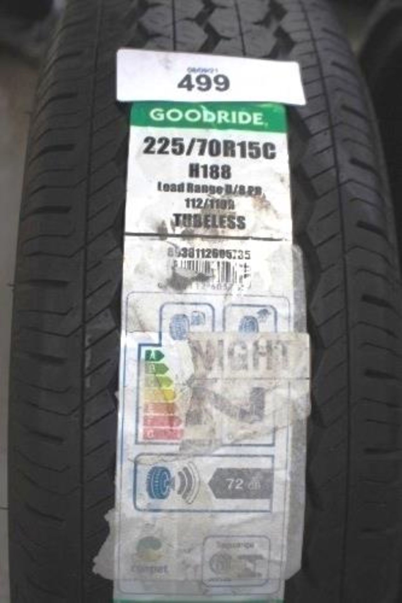 1 x Good Ride tyre, 225/75R15C - New (top shed)
