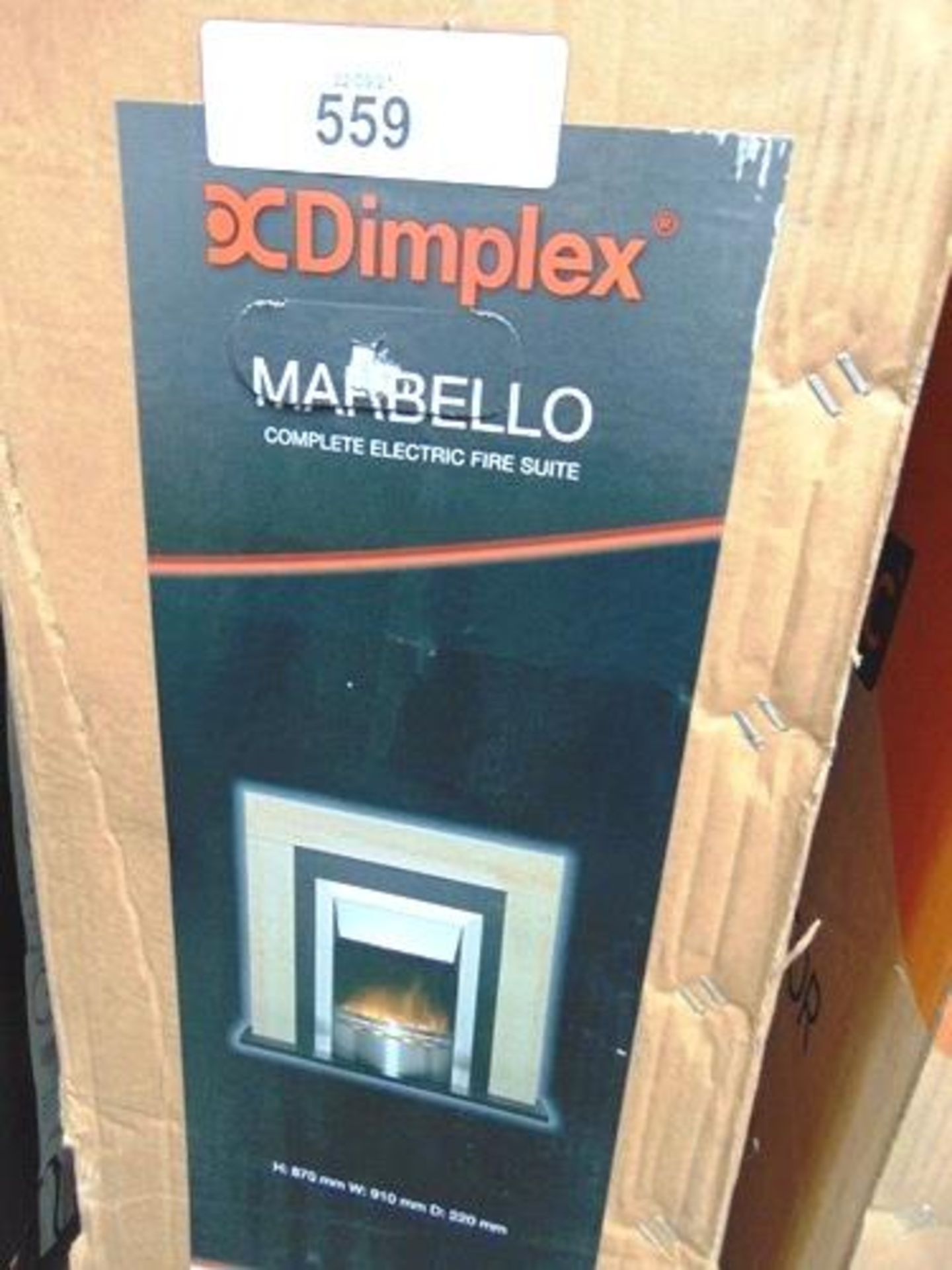 1 x Dimplex Marbello complete electric fire, model MBL20 - New in box (ES8)