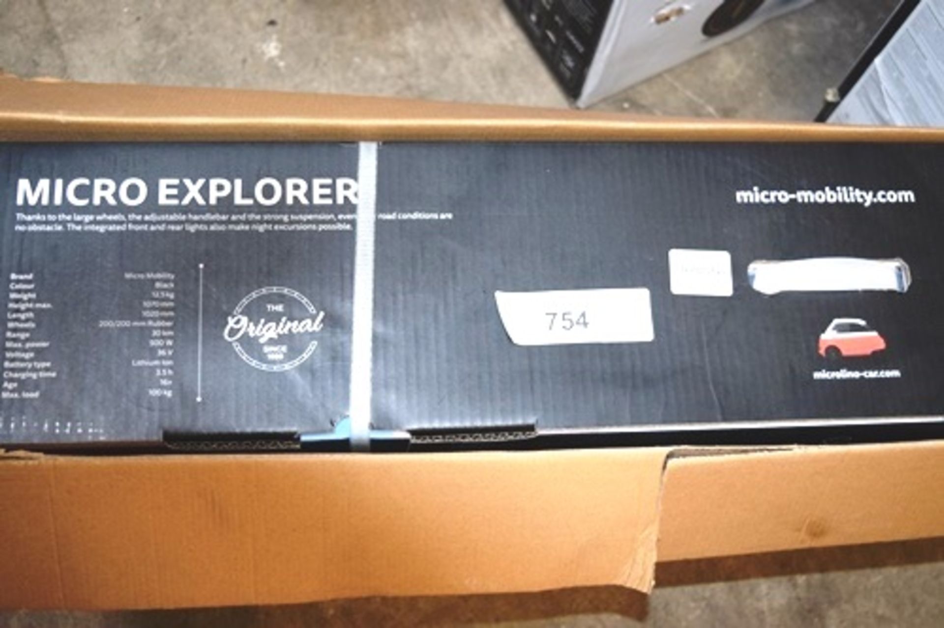 1 x black M-Cro micro explorer scooter, model EM0038, 36V - Sealed new in box (GS16) - Image 2 of 3