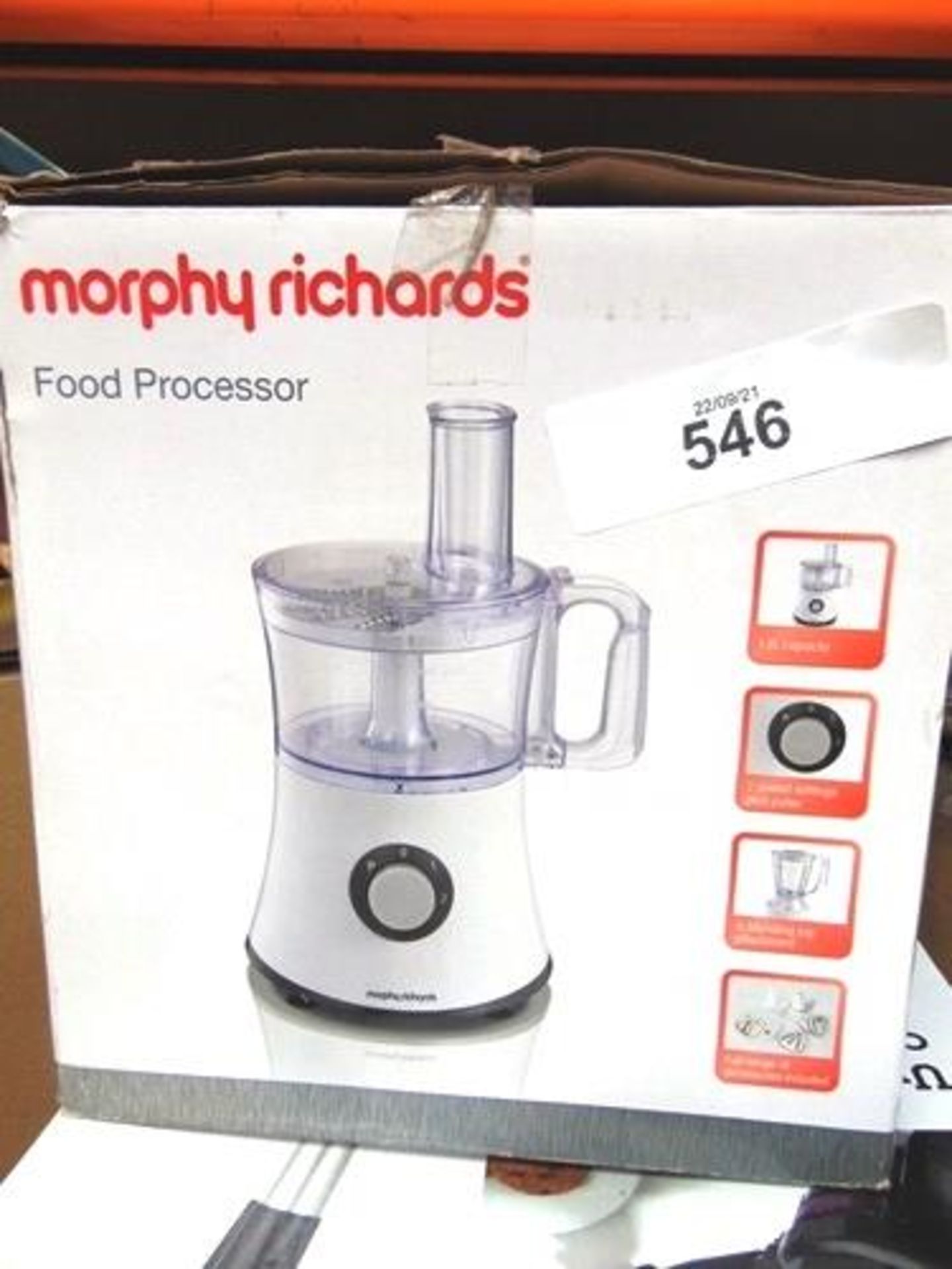 1 x Morphy Richards 1.2ltr food processor, model 401013, together with 1 x Beldray Airgility - Image 2 of 2