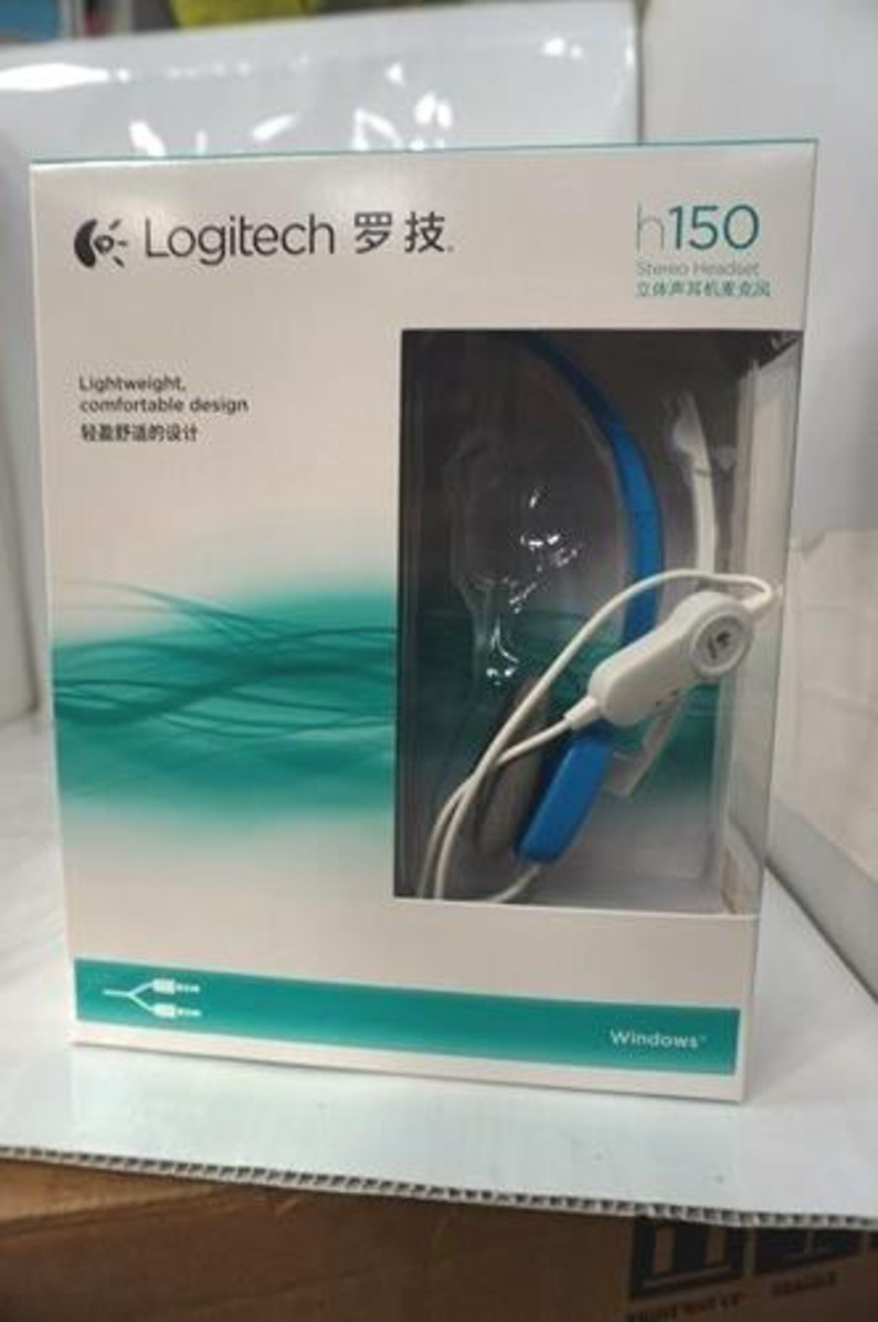 14 x Logitech H150 desktop headphones with 3.5mm jacks, model X0017QL35F - Sealed new in box (C1)