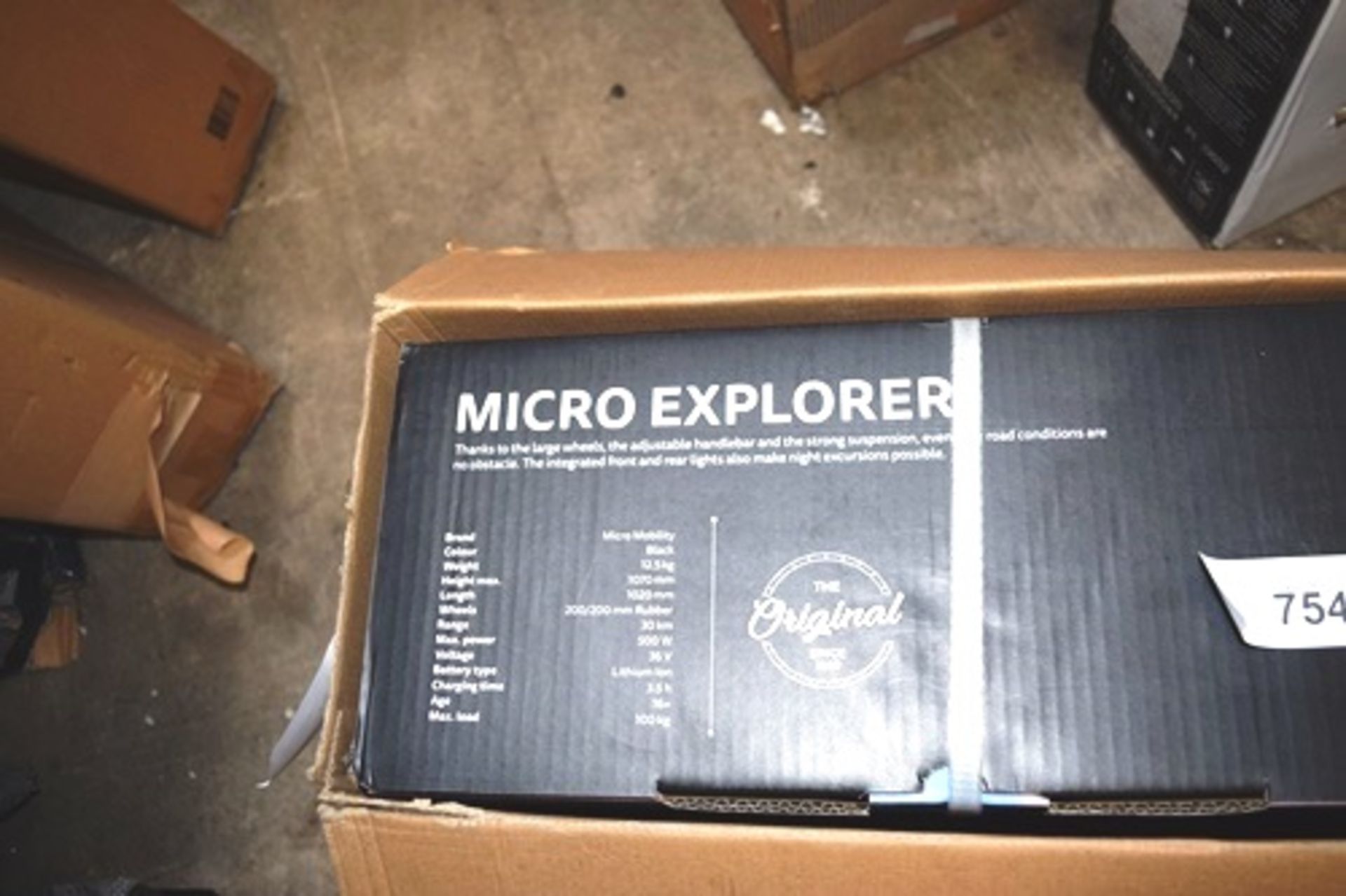 1 x black M-Cro micro explorer scooter, model EM0038, 36V - Sealed new in box (GS16) - Image 3 of 3