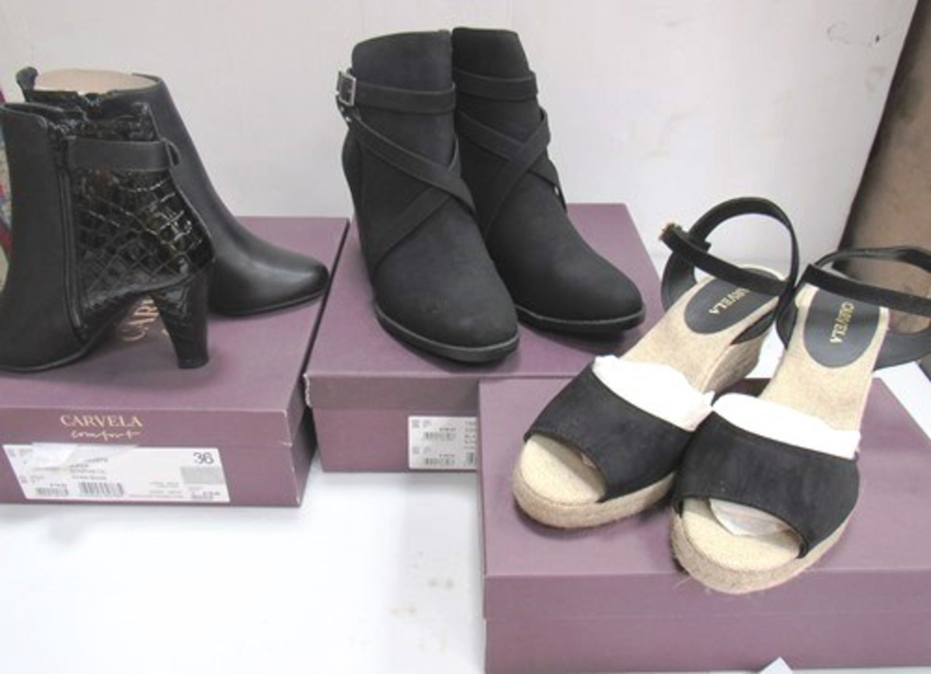 3 x pairs of Carvela ladies footwear comprising 2 x ankle boots, size EU 40 and EU36 and 1 x pair of