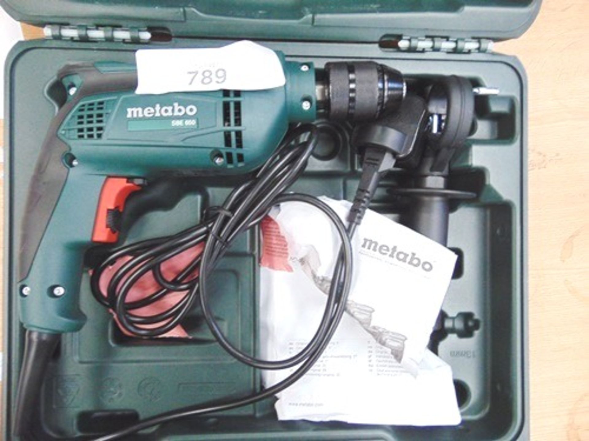 1 x Metabo corded hammer drill, Model SBE650, 650W, powers on - (Grade B) (ES17) - Image 2 of 2
