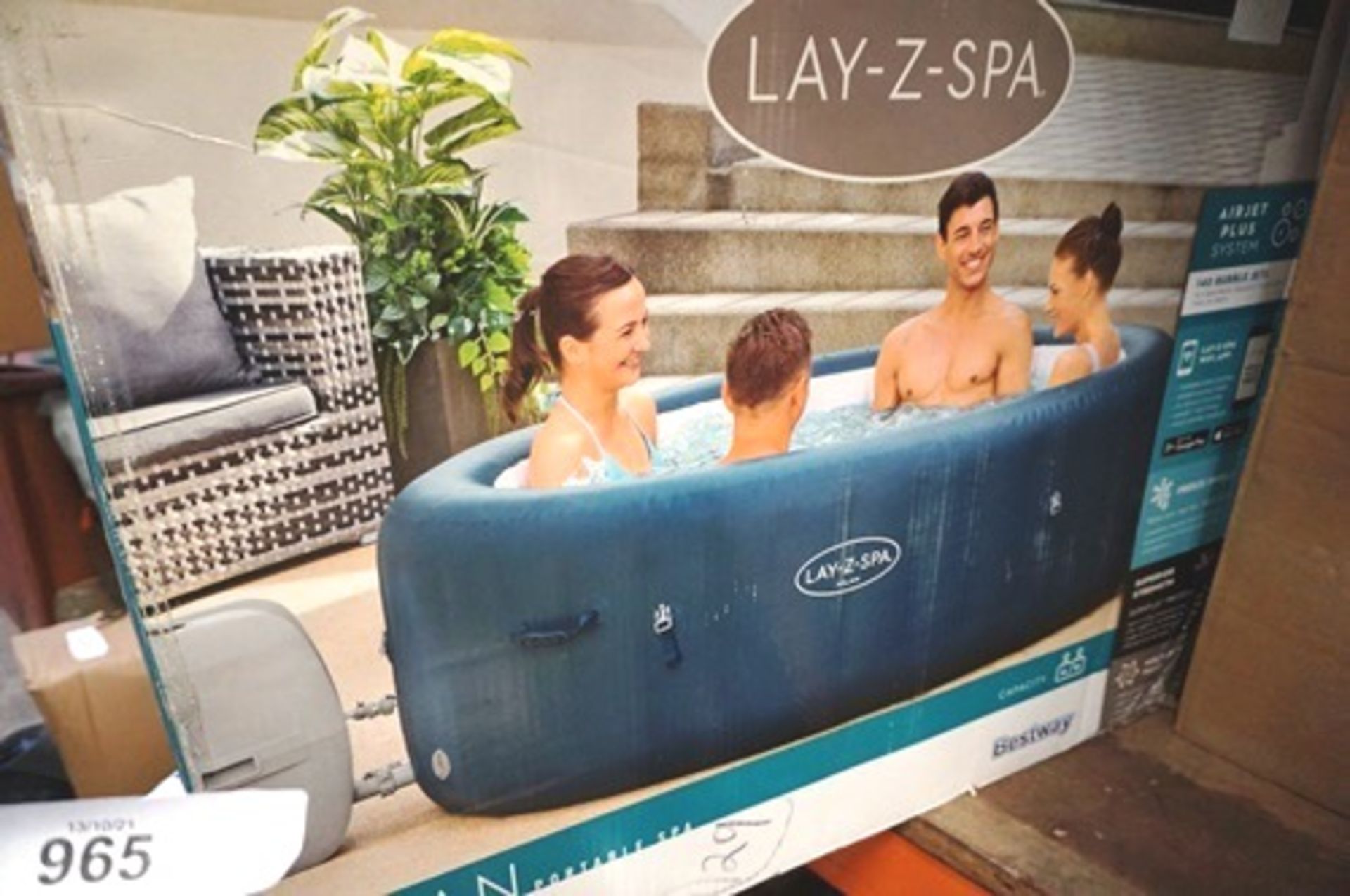 1 x Milan portable Lay-Z-Spa, model 60029, 916ltrs, 4-6 people, 2050W - Sealed new in box (GS15)