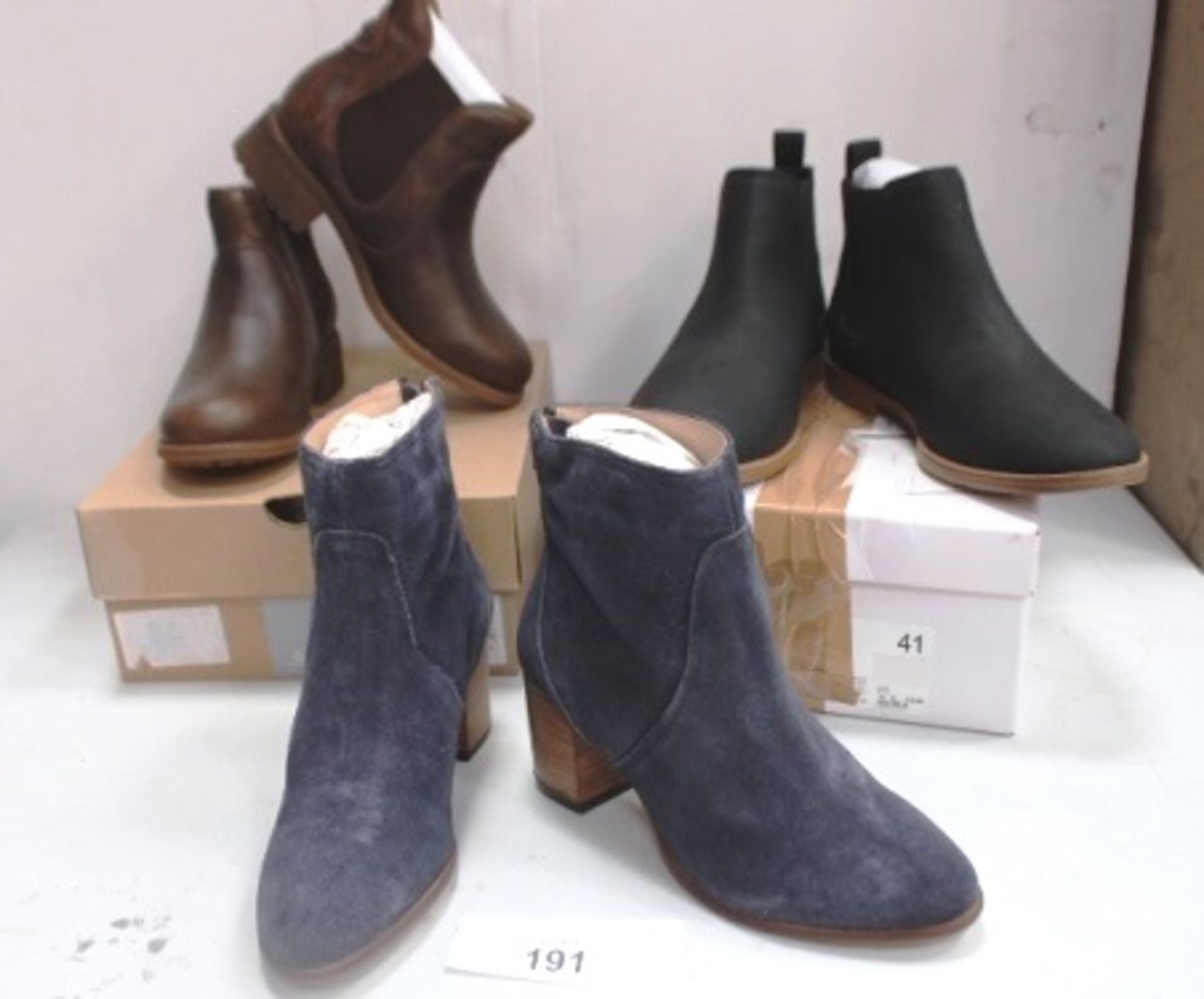 3 x pairs of ladies boots comprising 1 x pair of Ugg W Bonham, UK size 4½, 1 x pair of Crew navy mid