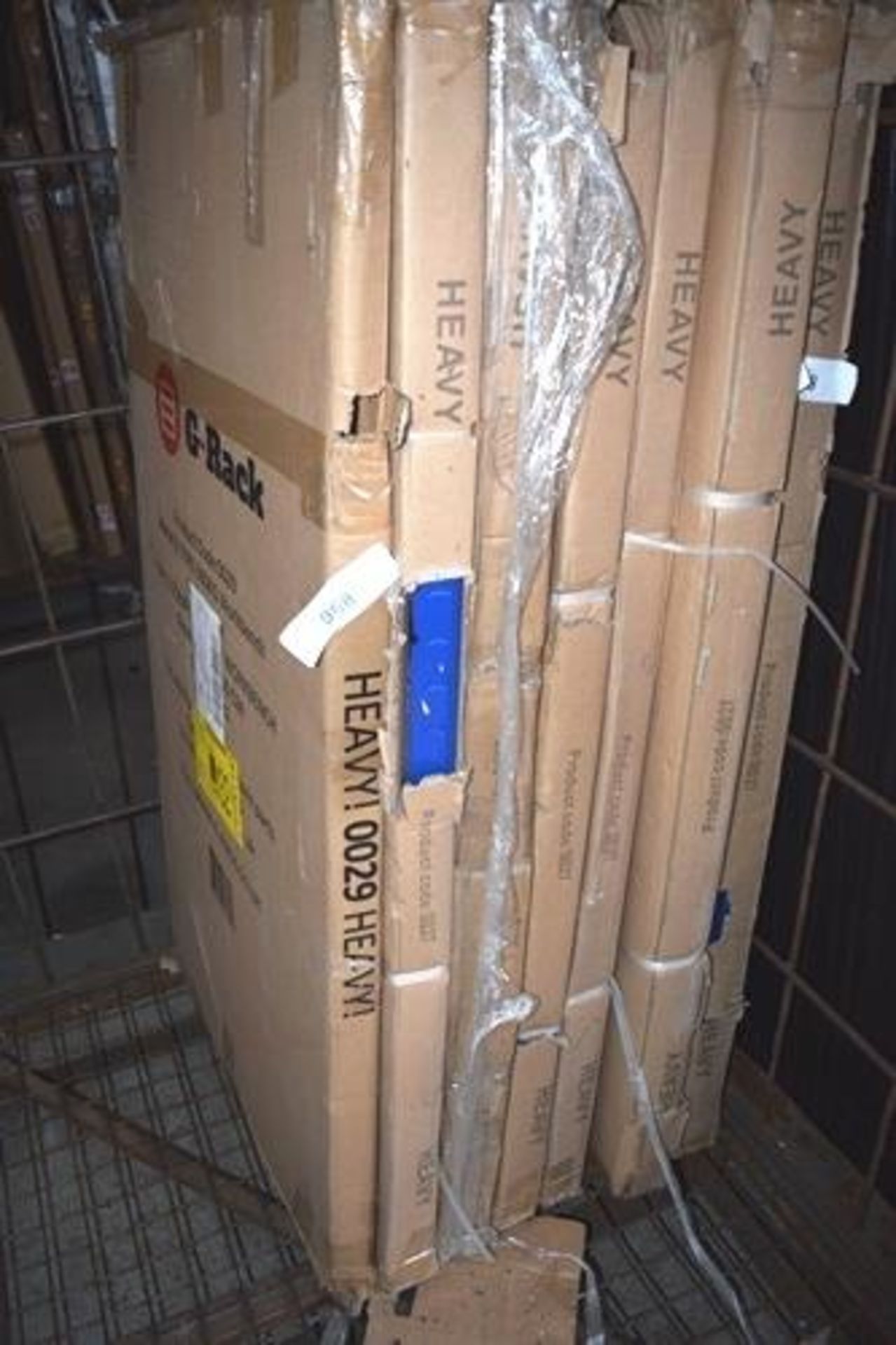 6 x 5 tier 175kg blue shelf racks together with 1 x G-Rack 2 tier 300kg shelf rack - New in box, box
