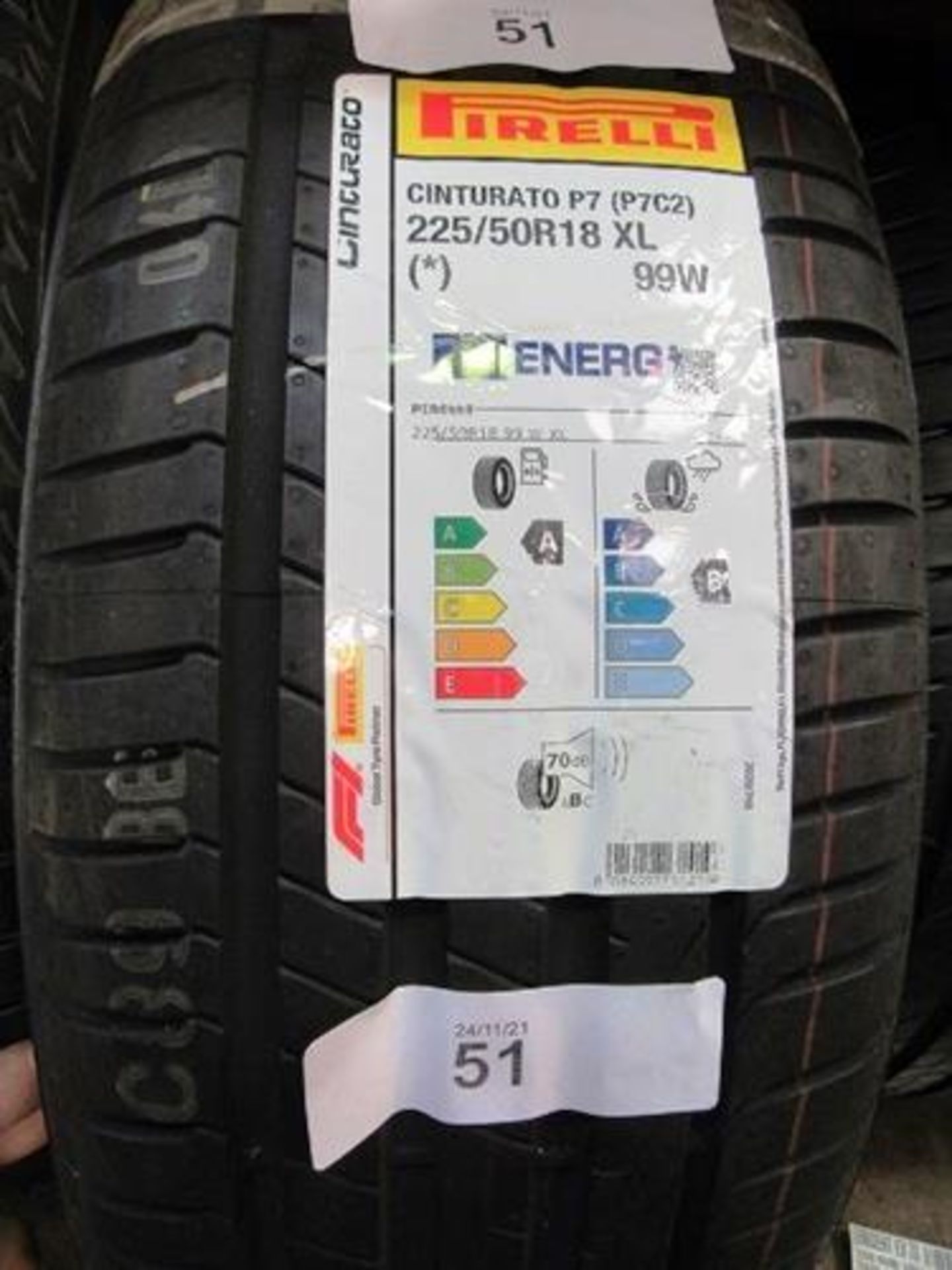 1 x Pirelli Cinturato P7 (P7C2) tyre, size 225/50R18 XL 99W - New with labels (GS15)