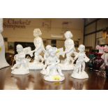 A quantity of cherub figures