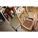 A mahogany Hepplewhite style dining chair; and an