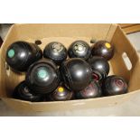 A box of various bowling woods