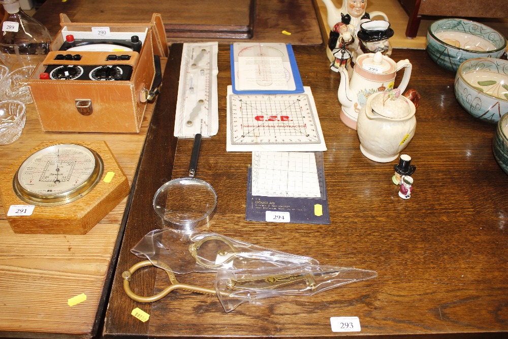 A quantity of yachting and navigation instruments