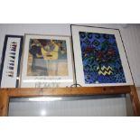 Three framed prints