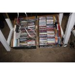 Two boxes of CDs