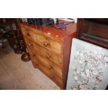 A 19th Century mahogany chest fitted two short ove