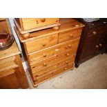 A stripped pine chest of two short and four long d