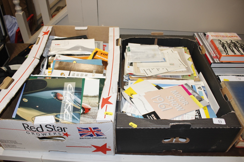 Two boxes of various ephemera including programmes