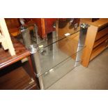 Three tier glass TV stand