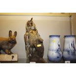 A taxidermy preserved study of a short eared owl m