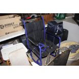 A folding wheelchair