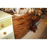 A 19th Century mahogany bow front chest of two sh