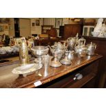 A quantity of silver platedware etc.