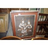 A pair of Balinese prints of exotic musicians in m