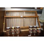 A pine plate rack