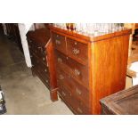 A 19th Century mahogany chest fitted two short ove