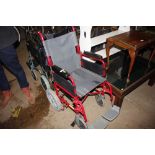 A folding wheelchair