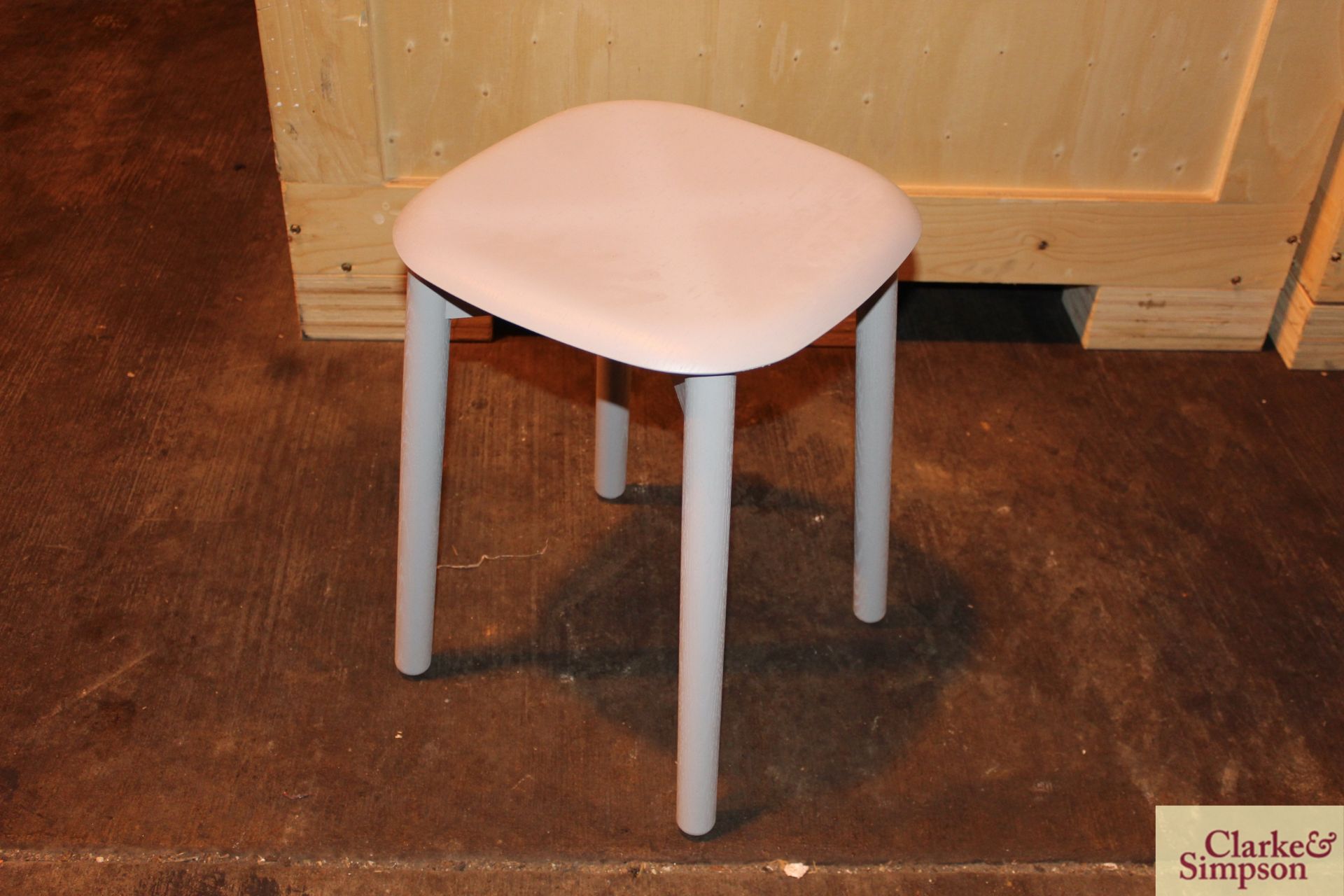 4x Boxed Hay Soft Edge 72 solid oak stool in soft grey. - Image 3 of 3