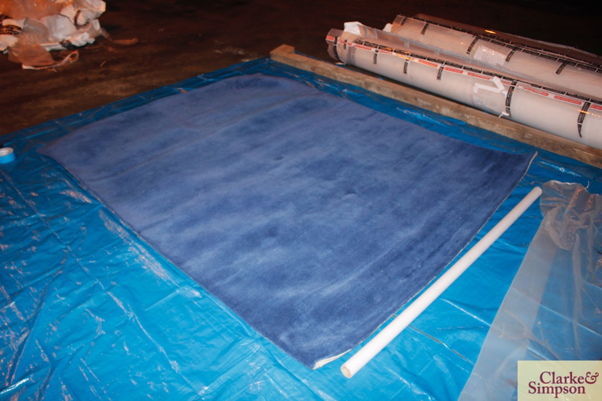 200cm x 250cm blue 100% Indian wool rug (C3). - Image 4 of 6
