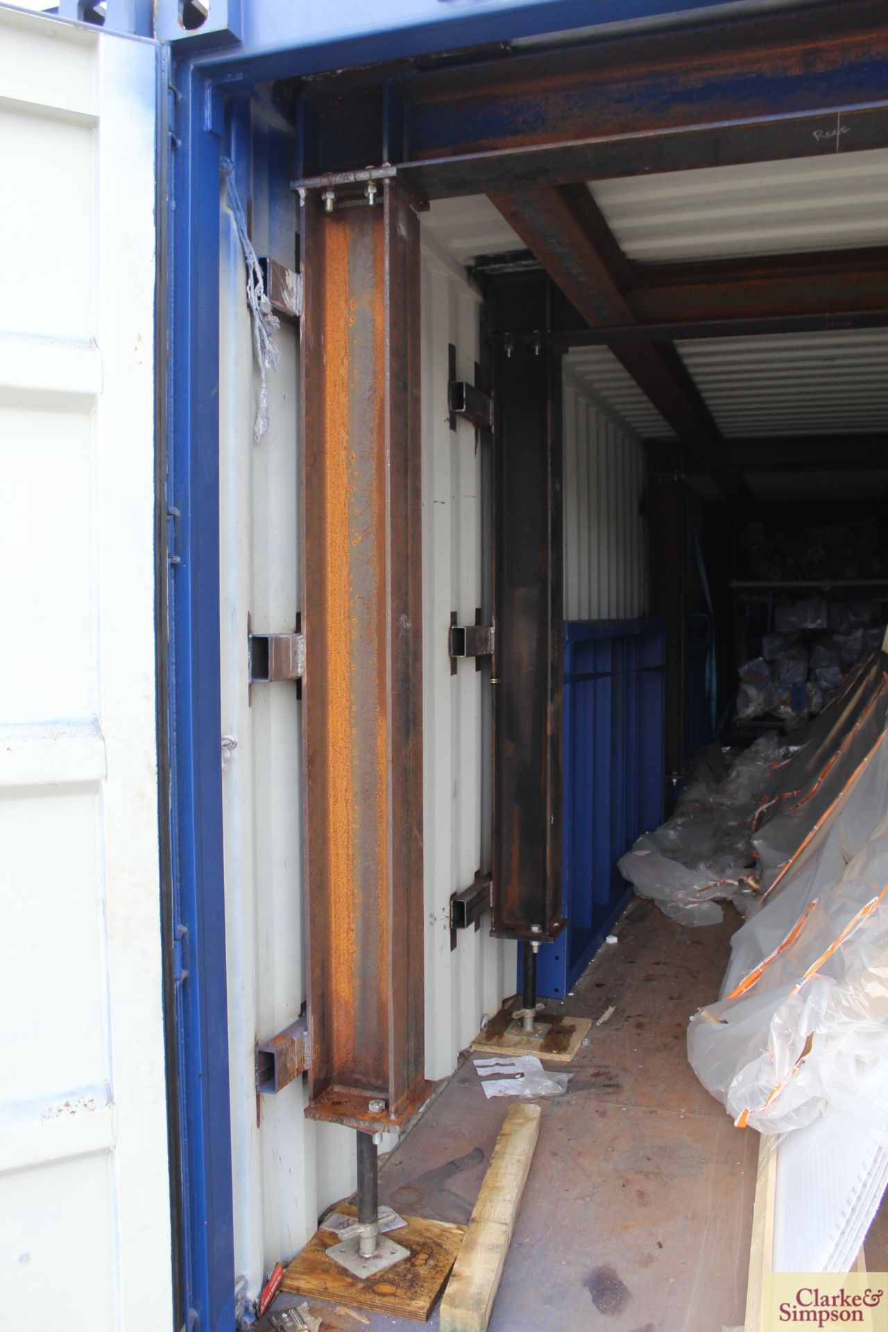 40ft x 9ft6in high shipping container. 2019. Heavily reinforced to interior to include plates - Image 8 of 14