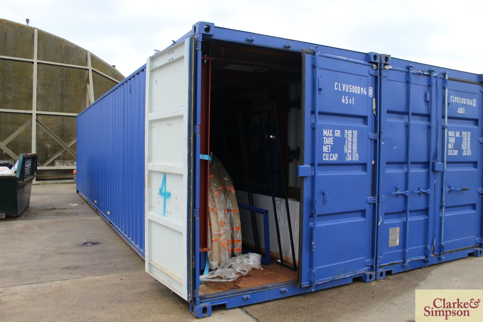 40ft x 9ft6in high shipping container. 2019. Heavily reinforced to interior to include plates - Image 10 of 16