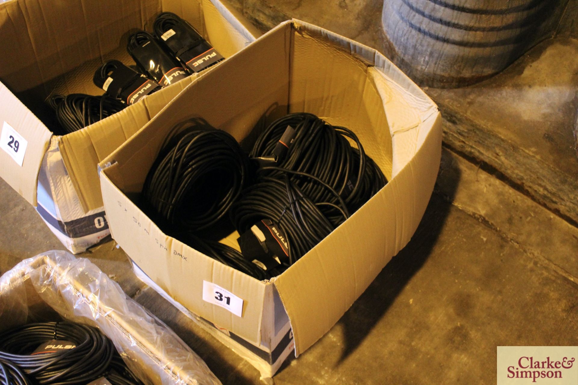 5x 50m 5-pin DMX cables.