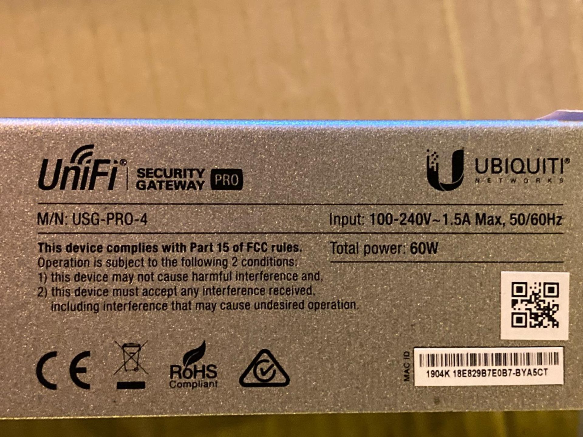 Uniquity UNIFI Security Gateway Pro router. - Image 4 of 4