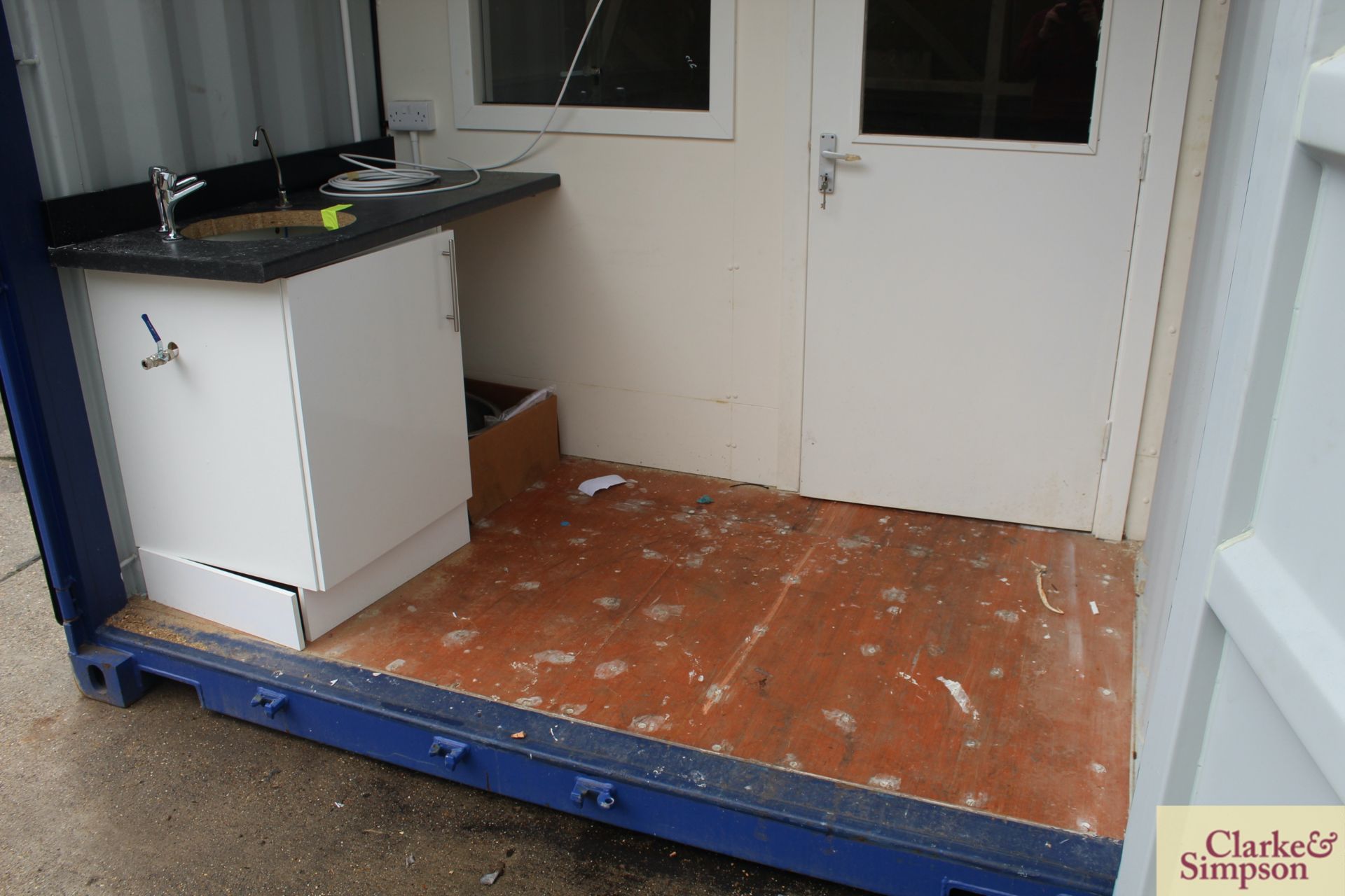 20ft x 9ft6in high shipping container. 2019. Fitted out as  office with kitchenette area with - Image 8 of 16