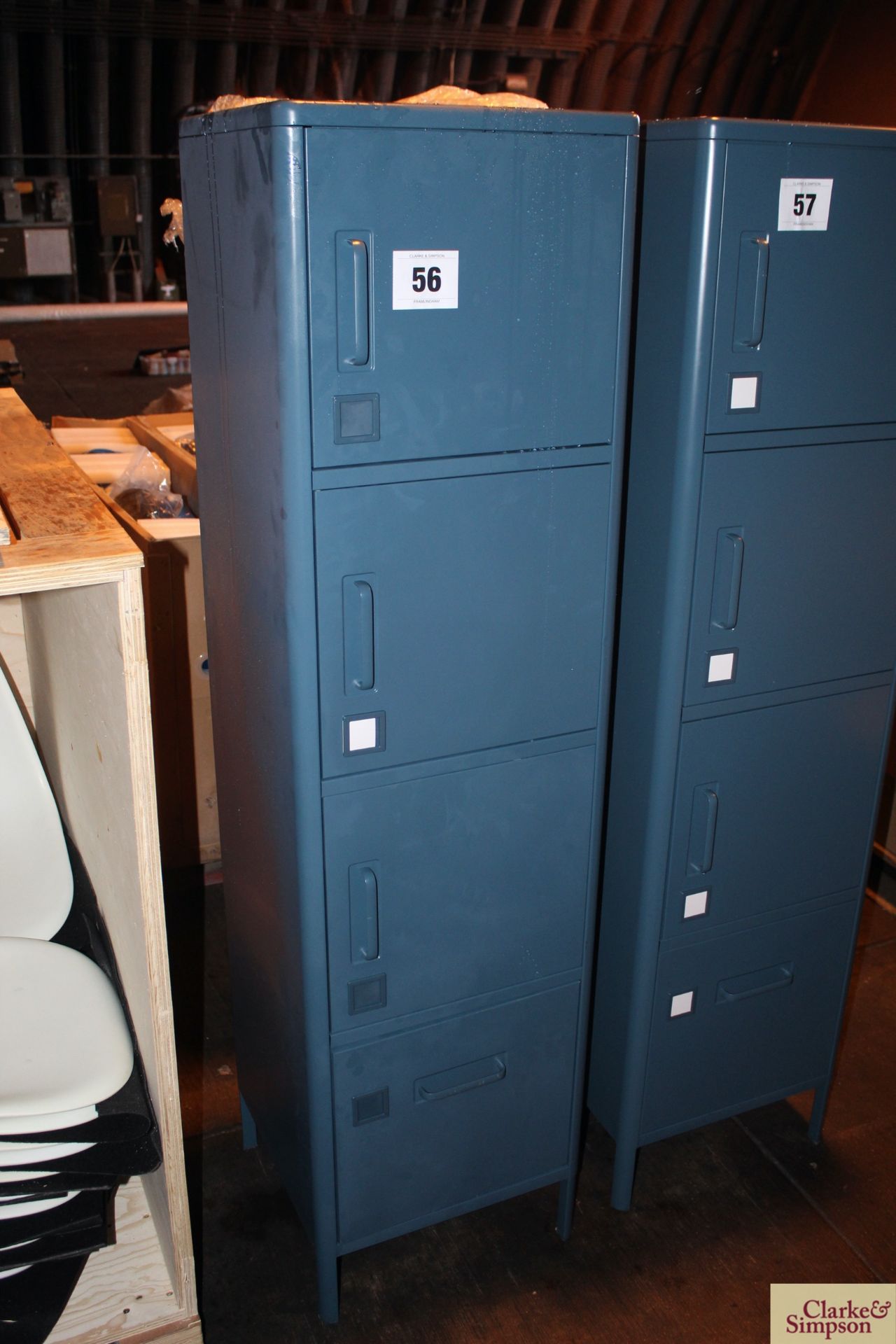 2x 4 unit locker/ filing cabinets.
