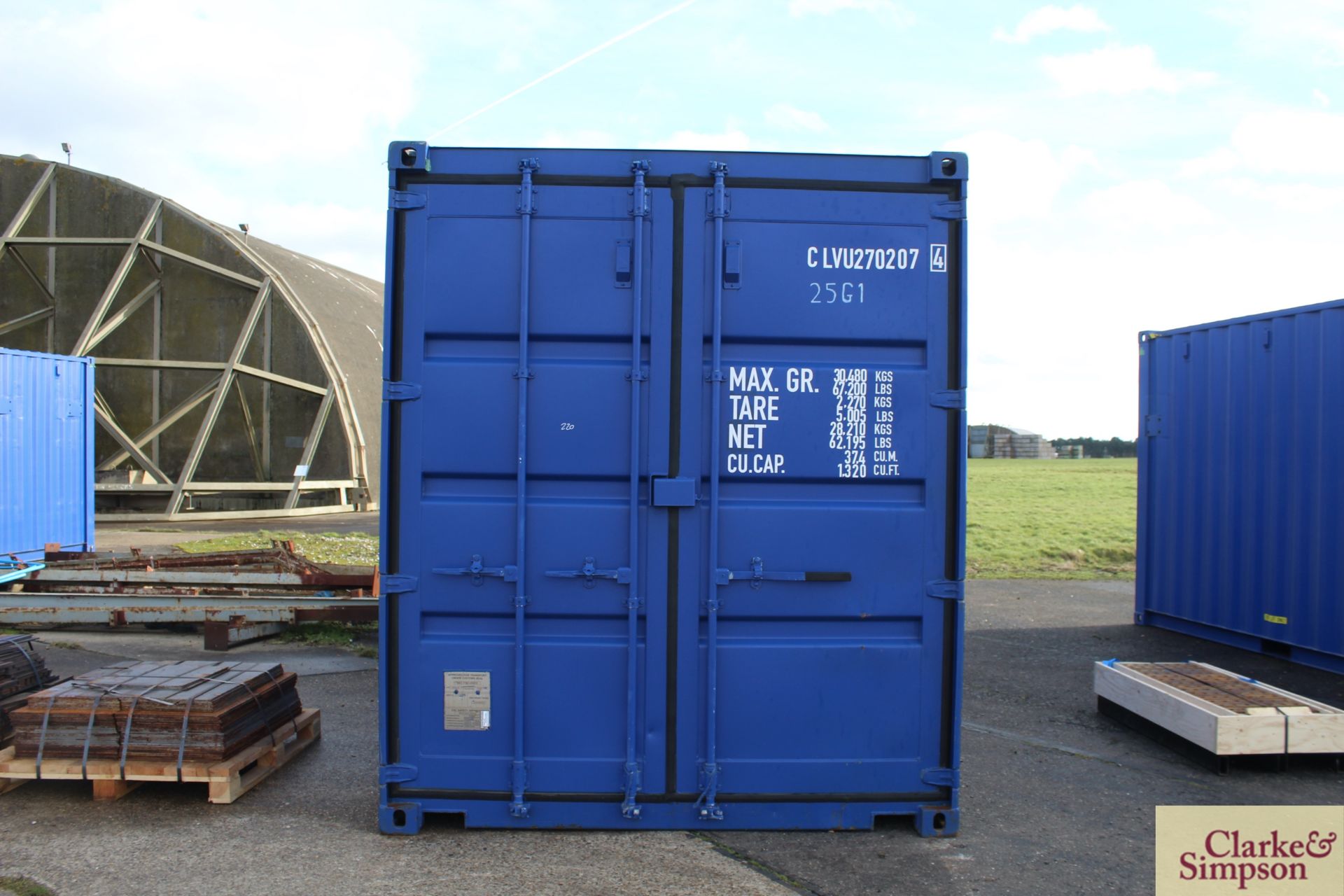 20ft x 9ft6in high shipping container. 2019. Partially reinforced to interior to include plates - Image 2 of 19