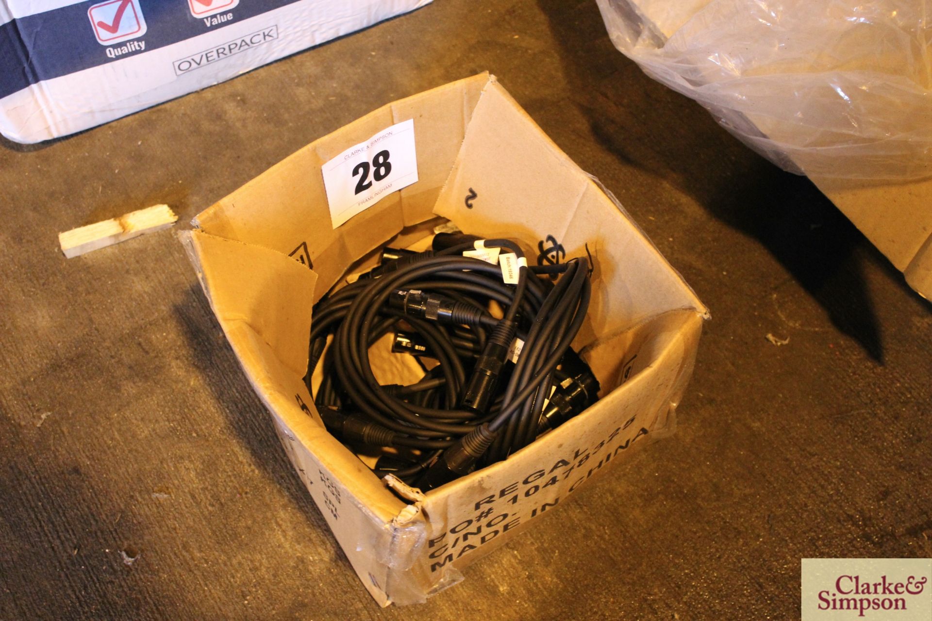 A quantity of 3-pin to 5-pin DMX adaptors.