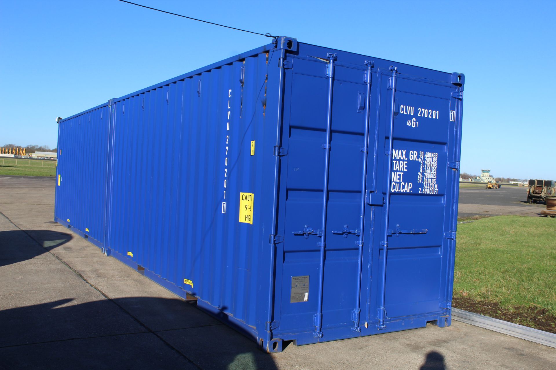 20ft x 9ft6in high shipping container. 2019. Fitted out as  office with kitchenette area with