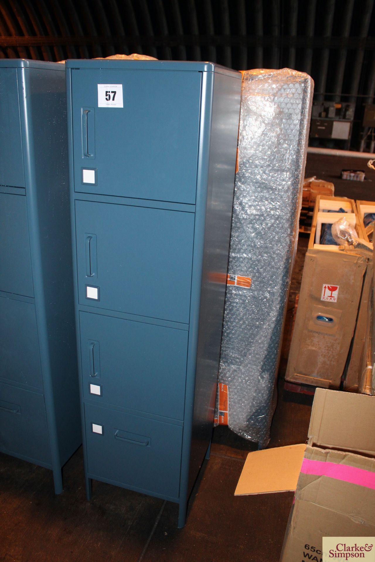 2x 4 unit locker/ filing cabinets.