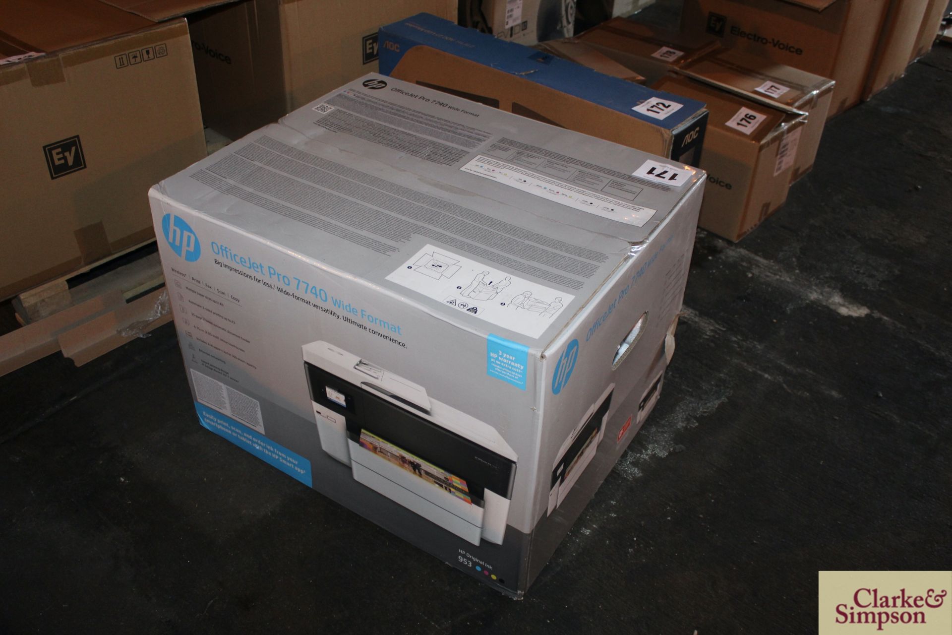 Boxed HP OfficeJet Pro 7740 wide format A3 printer. - Image 2 of 2