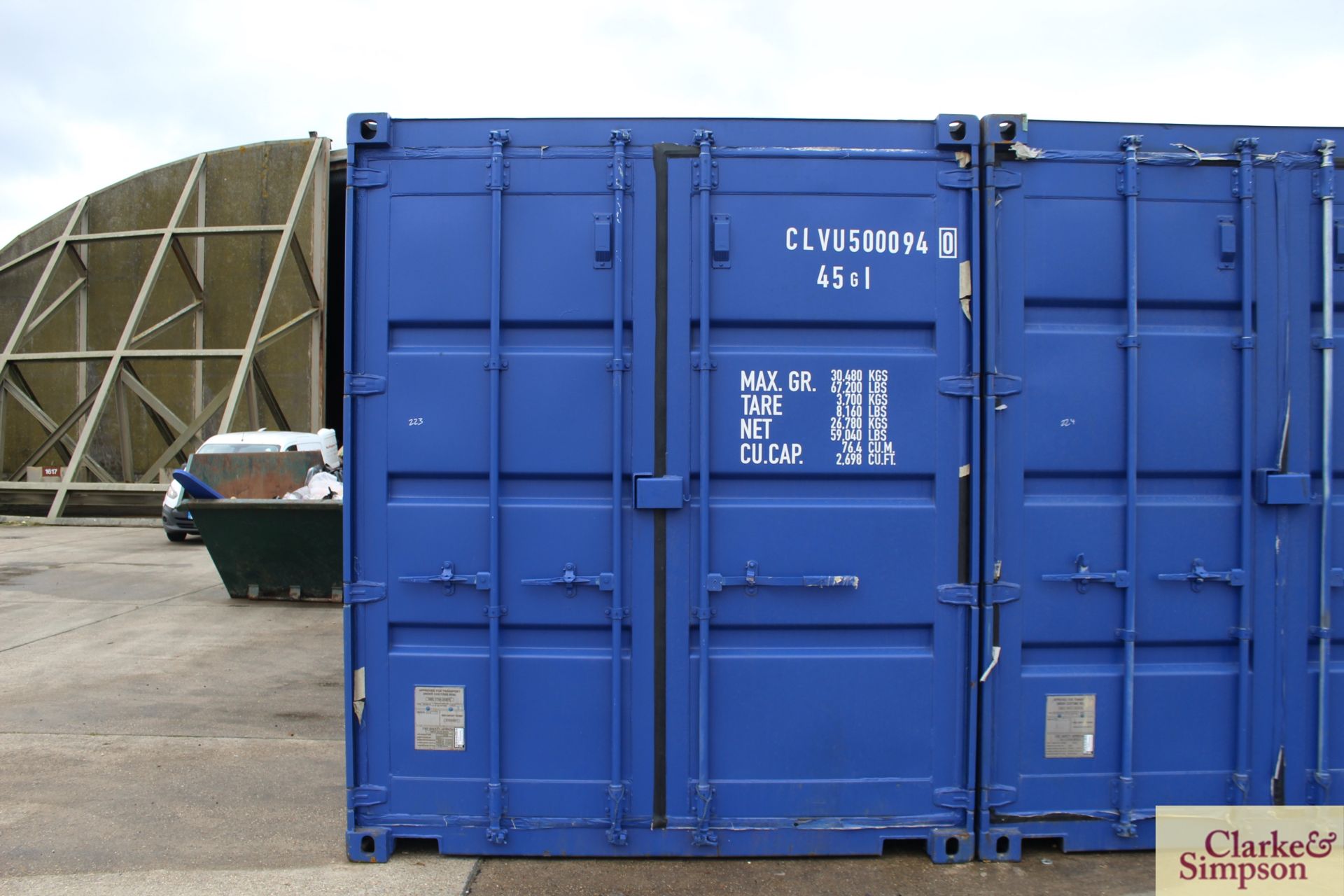 40ft x 9ft6in high shipping container. 2019. Heavily reinforced to interior to include plates - Image 2 of 16