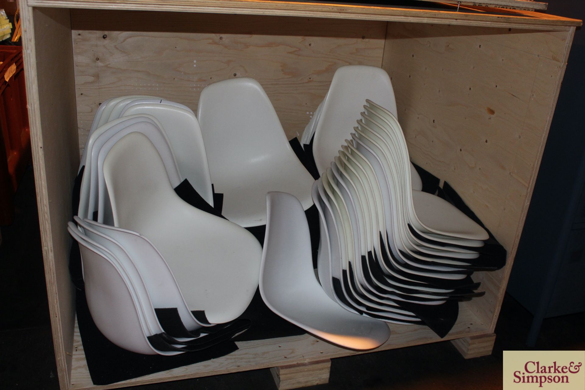 c.70x Eames style plastic side chairs with bases and some fixings. - Image 4 of 6