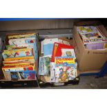 Three boxes of mainly children's books to include annuals