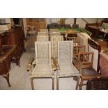 A set of eight wicker conservatory dining chairs,